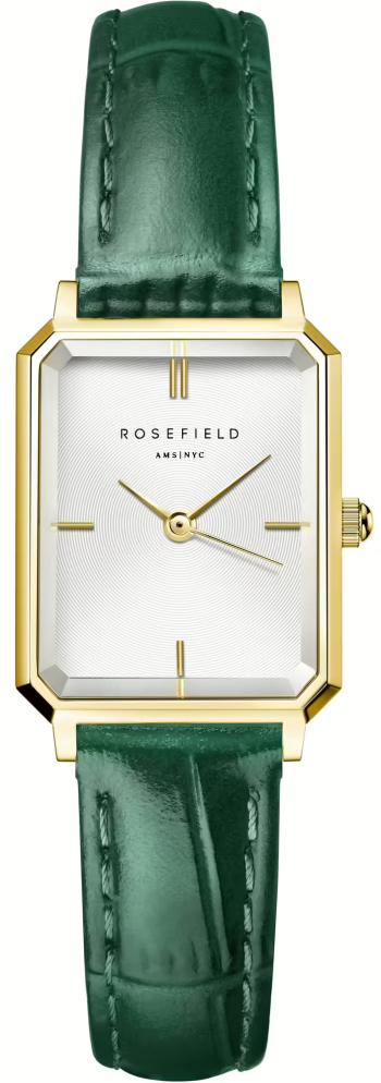 Rosefield Octagon XS White Emerald Leather Gold OWGLG-O86