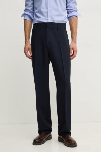 Nohavice Emporio Armani pánske, tmavomodrá farba, rovné, 6D1PF0 1NFTZ
