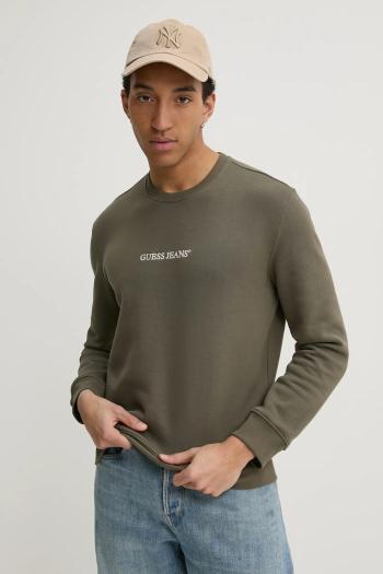 Mikina Guess Jeans zelená farba, s nášivkou, M4YQ19 K9V31