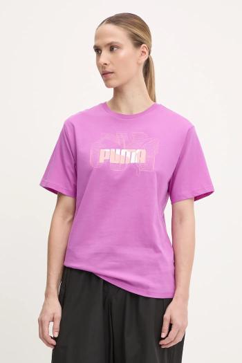 Bavlnené tričko Puma dámske, ružová farba, 685084
