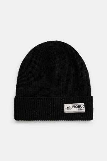 Čiapka s prímesou vlny Fiorucci Knit Logo Beanie čierna farba, vlnená, U01FPAHA216KN05BK01