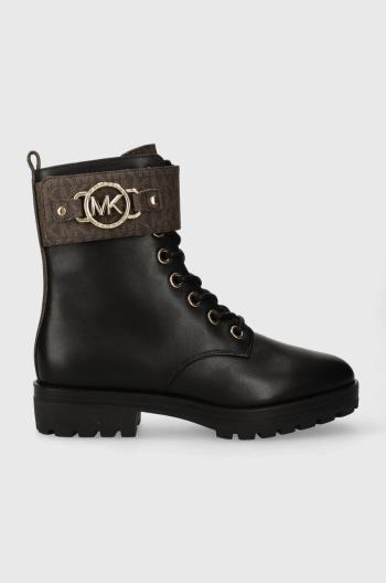 Členkové topánky MICHAEL Kors Rory dámske, čierna farba, na plochom podpätku, 40F3ROFE1L