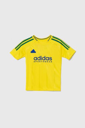 Detské tričko adidas J NP TEE žltá farba, s nášivkou, IY0144