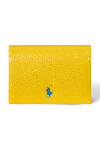 Kožená peňaženka Polo Ralph Lauren dámska, žltá farba, 427949873
