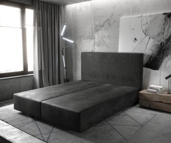 Boxspring posteľ Dream-Well 160x200 cm mikrovlákno antracit vintage