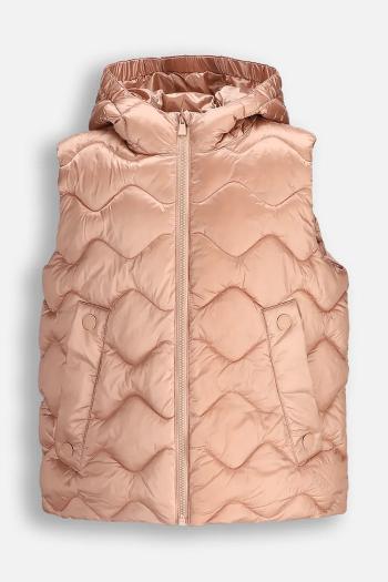 Detská vesta Coccodrillo hnedá farba, OUTERWEAR GIRL JUNIOR