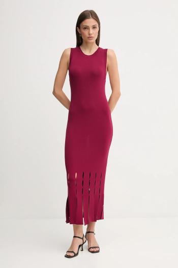Šaty Dkny bordová farba, maxi, priliehavé, P5EUAX20
