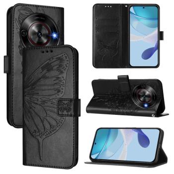 ART BUTTERFLY Peňaženkový obal pre ZTE Blade A75 5G čierny