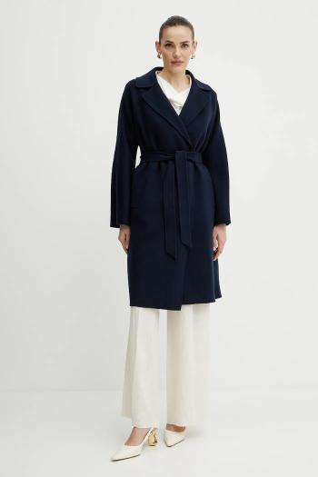 Vlnený kabát Weekend Max Mara dámsky, fialová farba, prechodný, 2515011011600