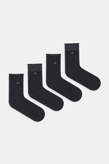 Ponožky Calvin Klein 4-pak čierna farba, 701235367