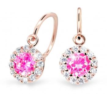 Cutie Jewellery Krásne detské náušnice z ružového zlata C2745-10-X-4 fuchsiová