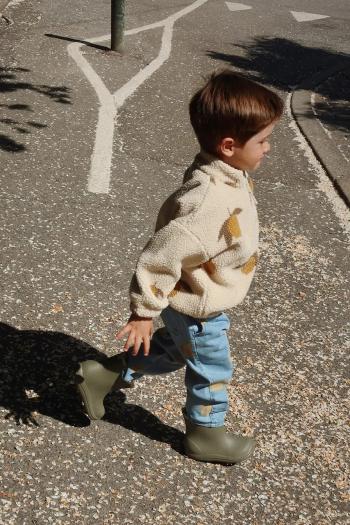 Detská bunda bomber Konges Sløjd JODY TEDDY JACKET GRS béžová farba, KS102308
