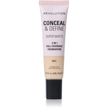 Makeup Revolution Conceal & Define zmatňujúci make-up odtieň F2NC 23 ml