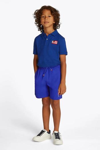 Detské bavlnené šortky Tommy Hilfiger fialová farba, KB0KB09477