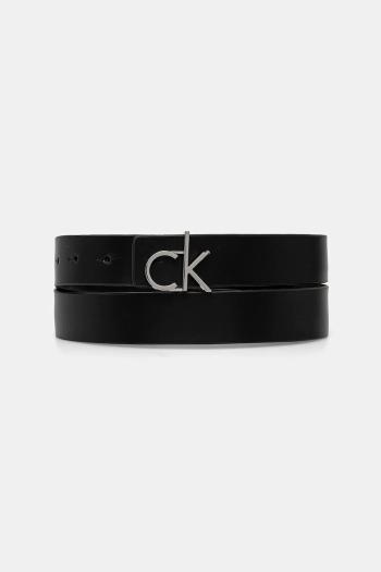 Obojstranný kožený opasok Calvin Klein dámsky, čierna farba, K60K612934
