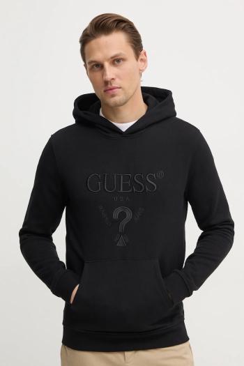 Mikina Guess BEAU pánska, čierna farba, s kapucňou, s nášivkou, M5RQ36 KCN01