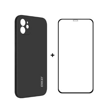ENKAY Obal + 3D sklo Apple iPhone 12 mini čierny