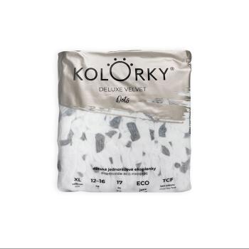 KOLORKY DELUXE VELVET jednorazové EKO plienky so zamatovým povrchom bodky XL (12-16 kg) 17 kusov