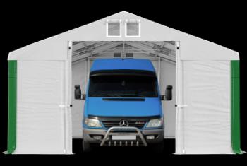 Garážový stan 6x10x2,5m strecha PVC 560g/m2 boky PVC 500g/m2 konštrukcia ZIMA Biela Biela Biela