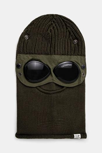 Vlnená kukla C.P. Company Ski Mask zelená farba, 17CMAC301A005509A