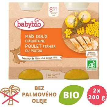 BABYBIO, Sladká kukurica s kuracím mäsom, 2× 200 g (3288131510521)