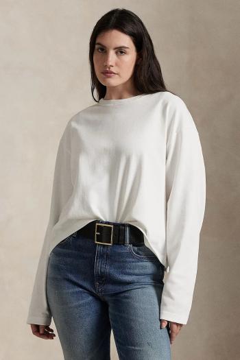 Bavlnené tričko s dlhým rukávom Polo Ralph Lauren biela farba, 211967107