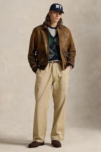 Bavlnené nohavice Polo Ralph Lauren hnedá farba, strih chinos, 710971947