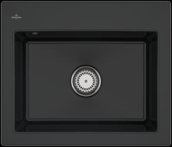VILLEROY & BOCH VILLEROY & BOCH - Keramický drez Villeroy &amp; Boch Subway 60 S, 330901R7, Pure Black 330901R7