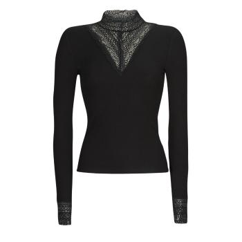 Only  ONLTILDE L/S HIGH NECK LACE TOP JRS  Blúzka Čierna