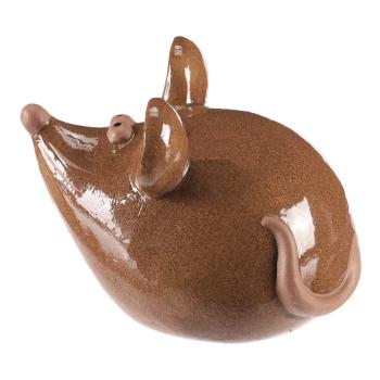Keramická dekorácia Myš, 17 x 14 x 14 cm, hnedá, 17 cm