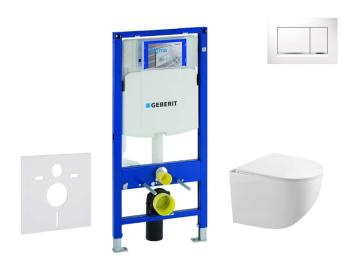 GEBERIT - Duofix Set predstenovej inštalácie, klozetu Gaia a dosky softclose, tlačidlo Sigma30, biela/chróm SANI11CA3119