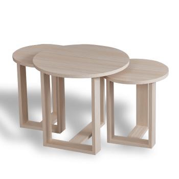Skladací stôl Mira Oak, 3 ks