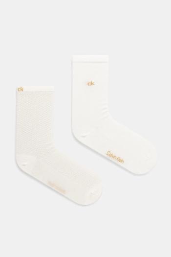Ponožky Calvin Klein 2-pak dámske, béžová farba, 701232094