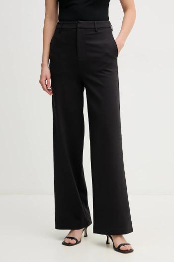 Nohavice Calvin Klein Jeans dámske, čierna farba, široké, vysoký pás, J20J225334