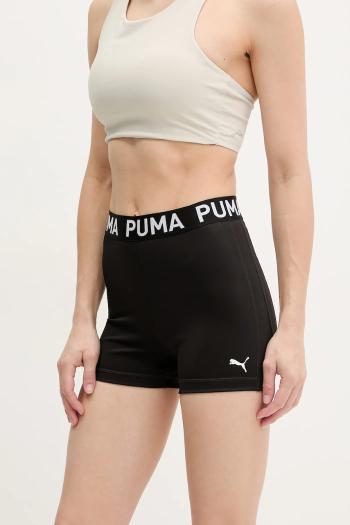 Tréningové šortky Puma Strong čierna farba, s potlačou, vysoký pás, 526002
