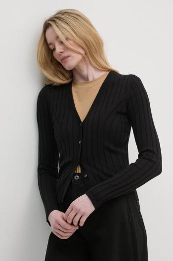 Kardigán Pepe Jeans IZABEL CARDIGAN dámsky, čierna farba, tenký, PL702225