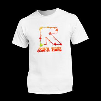 Ruka Hore tričko Logo Reggae Biela 3XL