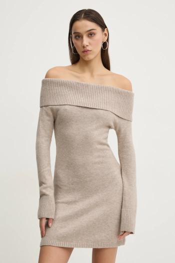 Šaty Hollister Co. béžová farba, mini, priliehavé, KI359-4292
