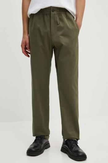 Bavlnené nohavice A.P.C. pantalon chuck zelená farba, rovné, COGEW.H08408