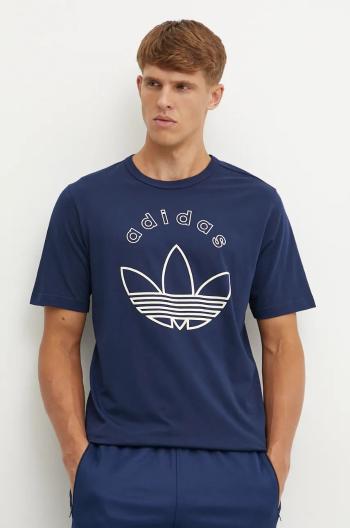 Tričko adidas Originals pánske, tmavomodrá farba, s potlačou, IX9598