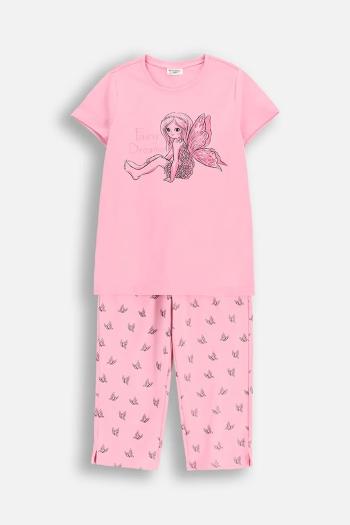 Detské bavlnené pyžamo Coccodrillo ružová farba, vzorované, PYJAMAS
