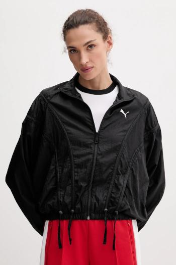 Bunda Puma čierna farba, prechodná, oversize, 632148