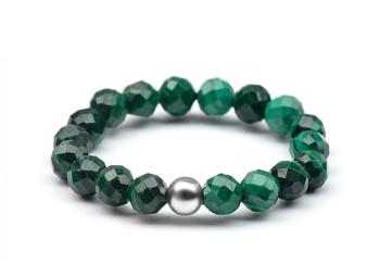 Agato Minerálny prsteň so zeleným malachitom POL-R07 49 mm
