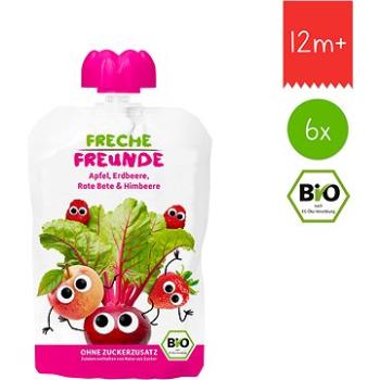 Freche Freunde BIO Jablko, červená repa, jahoda a malina 6× 100 g (4260249145603)