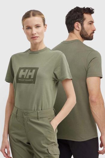 Bavlnené tričko Helly Hansen TOKYO zelená farba, s potlačou, 53285