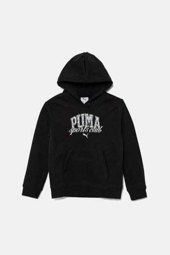 Detská bavlnená mikina Puma CLASS Hoodie TR čierna farba, s kapucňou, s potlačou, 685798