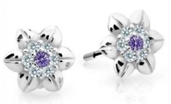 Cutie Jewellery Krásne detské náušnice z bieleho zlata C2202-30-X-2 fialová