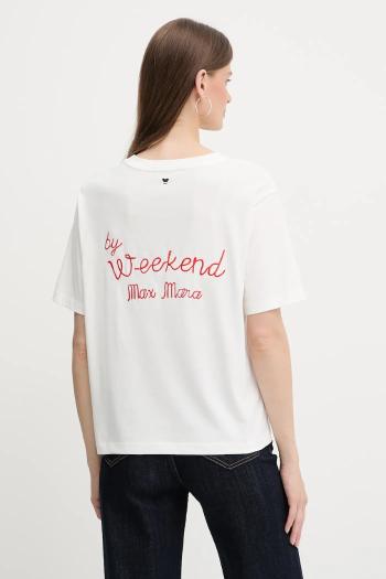 Bavlnené tričko Weekend Max Mara dámske, biela farba, 2525976051600