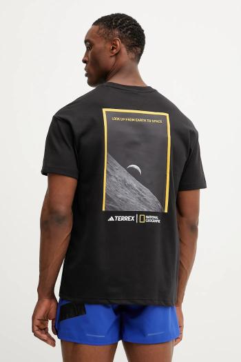 Športové tričko adidas TERREX x National Geographic čierna farba, vzorované, JD5957