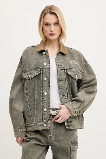 Bunda Moschino Jeans šedá farba, prechodná, 0508 3218